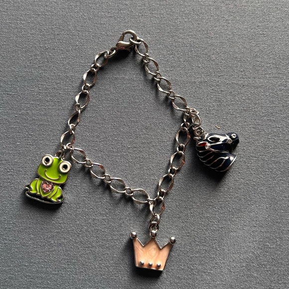Other - 3/$10 Silver Tone Frog Horse Crown Charm Bracelet